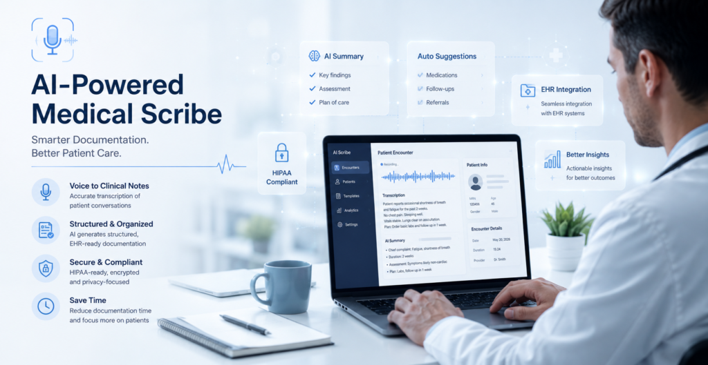 AI Medical Scribe Development Cost & Features List – Build Guide for Clinics, Hospitals and Health Tech Startups