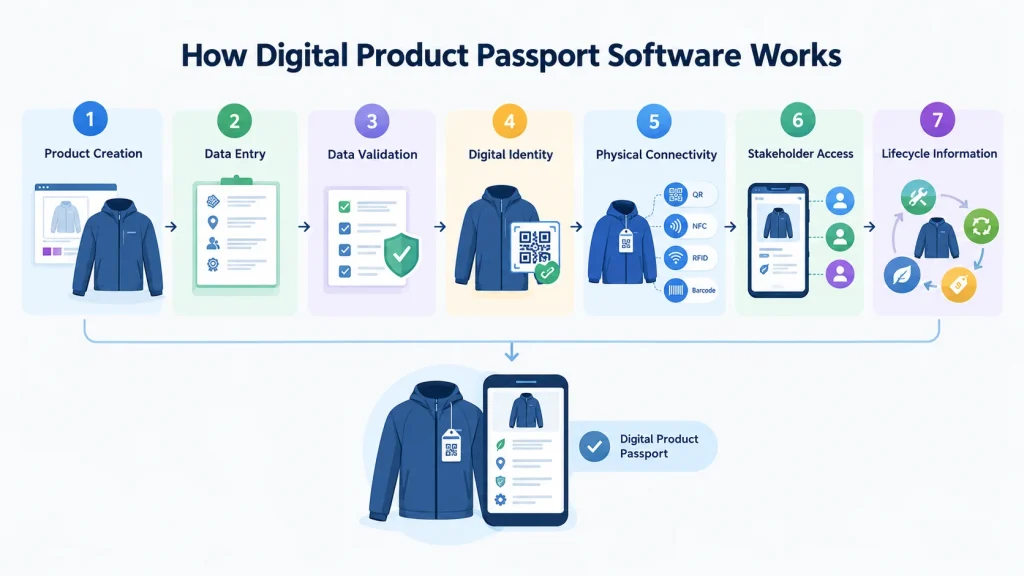 How digital product passport software works, step by step